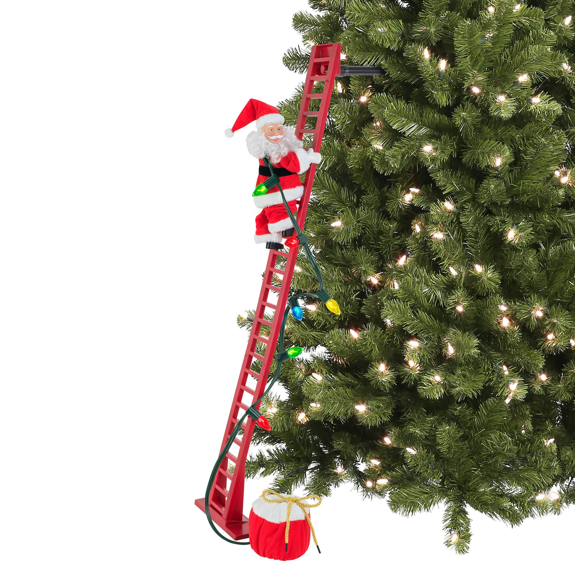 43" Super Climbing Santa with Ladder